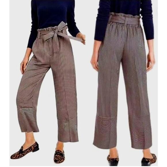J. Crew Point Sur Paper Bag Wide Leg Striped Pants Size 6 - Picture 1 of 10